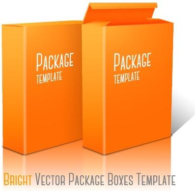 yellow package box template vector graphics