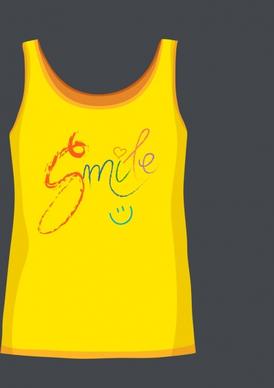 yellow short tshirt template smile icon text decor