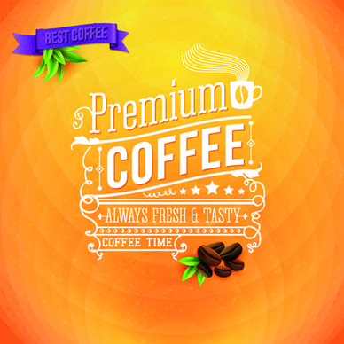 yellow style coffee background vector
