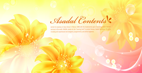 yellow style flower background vector