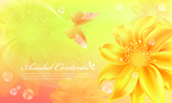 yellow style flower background vector