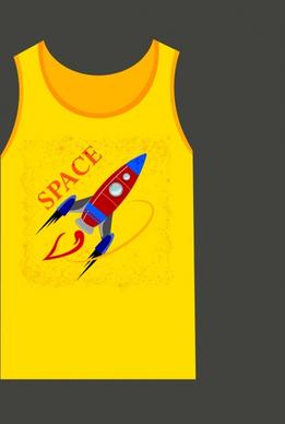 yellow tshirt template grungy design rocket icon