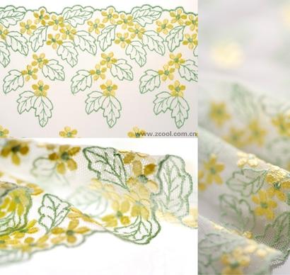 yellowgreen gauze lace highdefinition picture 3p