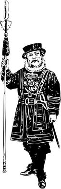 Yeoman Of The Guard Bw clip art