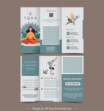yoga brochure template exercising ladies geometry design
