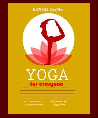 yoga promotion banner practicing female and lotus design