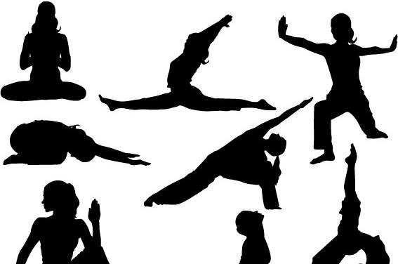 Yoga Silhoutte vector Poses