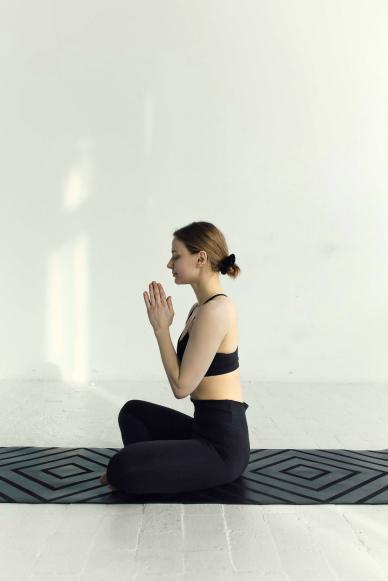 yoga zen picture elegant realistic sitting lady