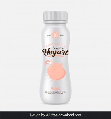 yogurt bottle packaging template elegant bright peach decor