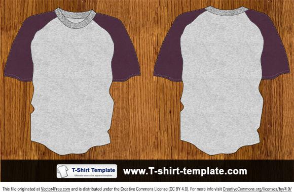 youth raglan vector tshirt template