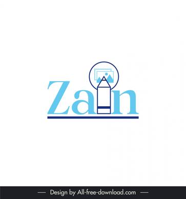zain logo stylized text pencil picture icon