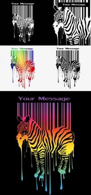 zebra and barcode vector