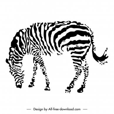 zebra icon flat grunge handdrawn classic sketch