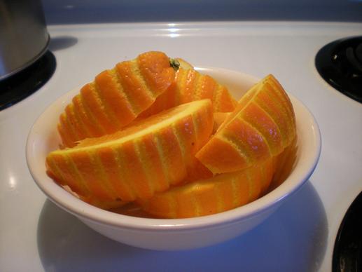 zested orange slices