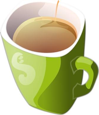 Zielony Kubek HerbatyGreen Mug Of Tea clip art