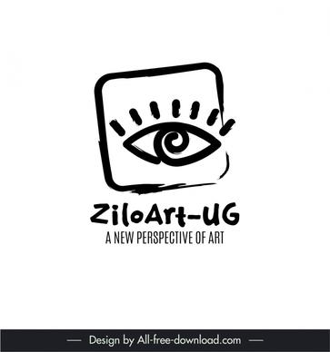 ziloart ug logo template flat handdrawn vintage design eye sketch