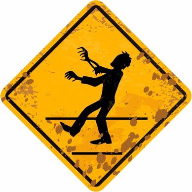 zombie crossing sign