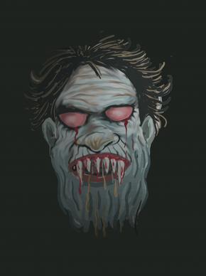zombie or ghost face digital painting