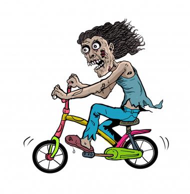 zombie riding the bicycle