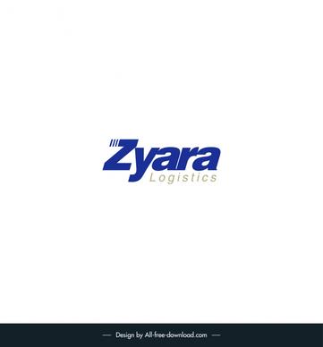 zyara logistics logo template elegant flat texts decor 